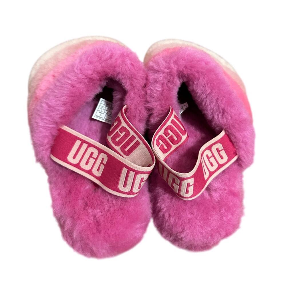 UGG Fluff Yeah Slide Stripes Slippers in a pink multicolor - Picture 8 of 9